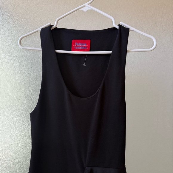 SOLACE LONDON Naya Satin Side Asymmetric Ruffle Maxi Dress Black Sz XS - Picture 6 of 11